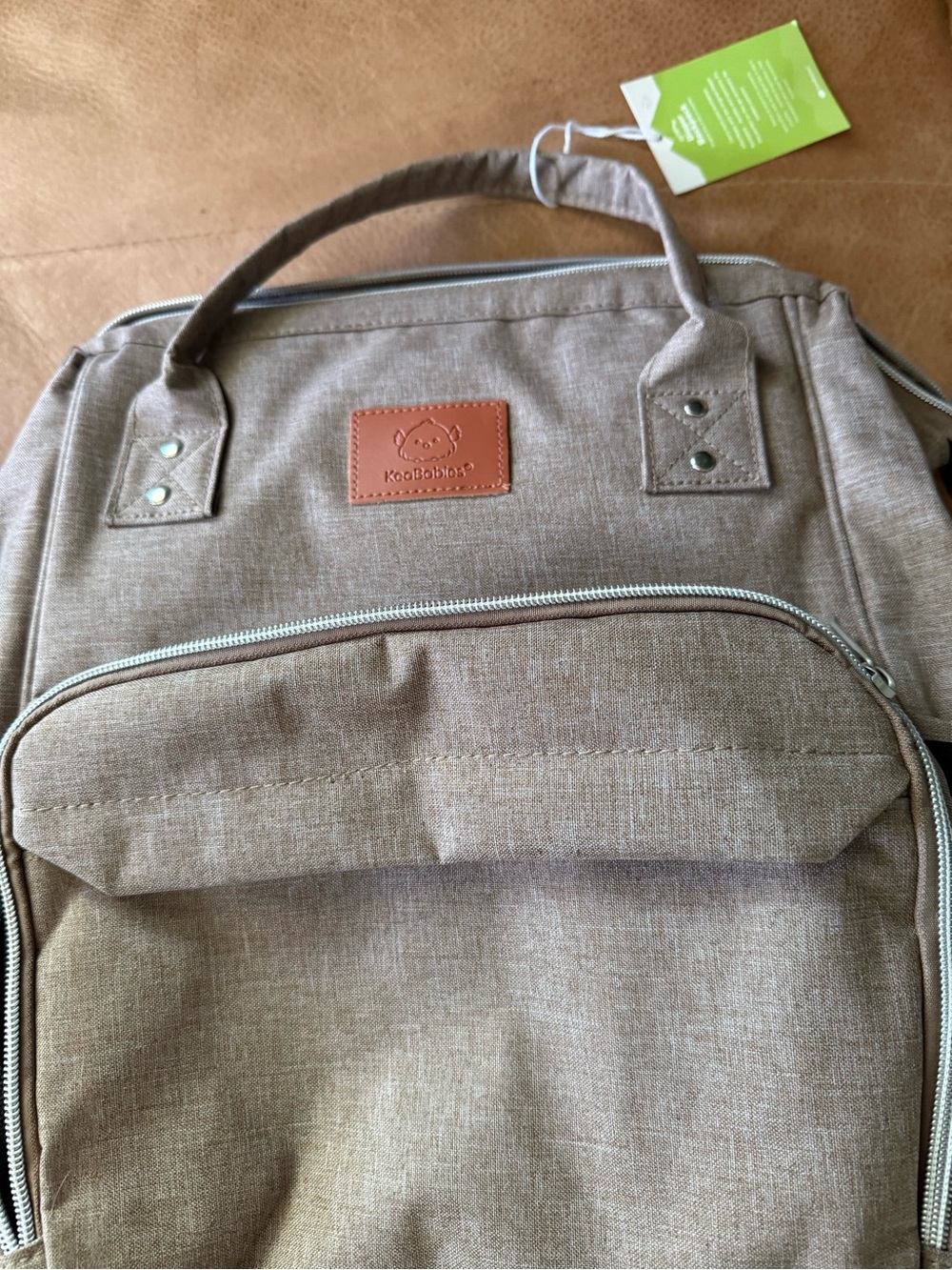 KeaBabies Baby Diaper Bag Backpack Waterproof With Changing Pad Coffee Brown NWT - Picture 3 of 8